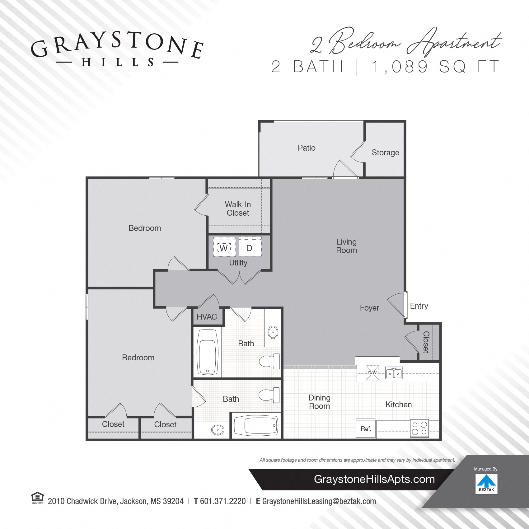 Two Bedroom Two Bathroom floor plan